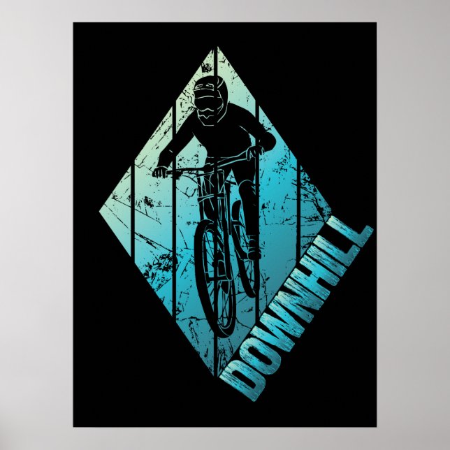 Trail Biking Downhill Mountain Biker Poster (Front)