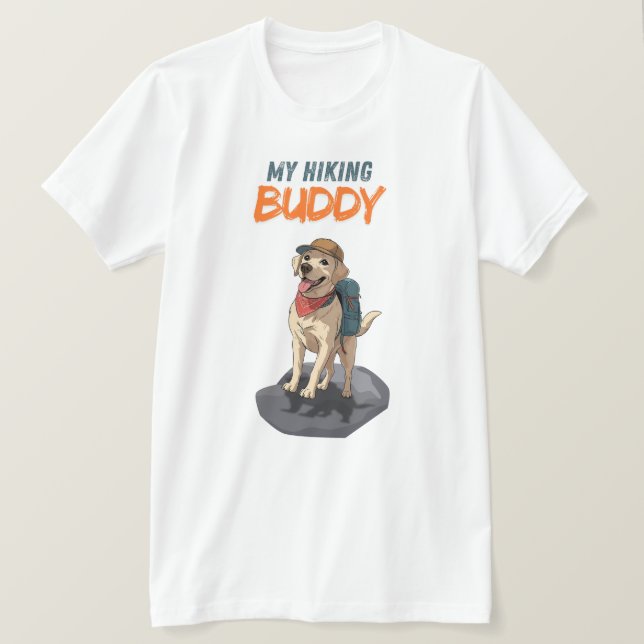 Trail Buddy – Hiking Labrador Adventure T-Shirt (Design Front)