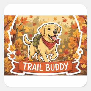 Trail Buddy Labrador Hiking Dog Sticker