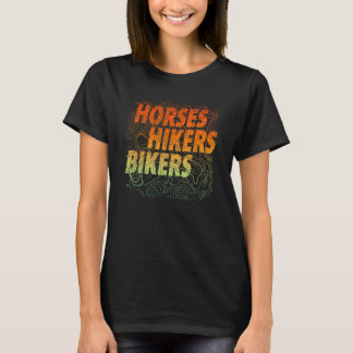 Trail Etiquette Horses Bikers Hikers Topography T-Shirt