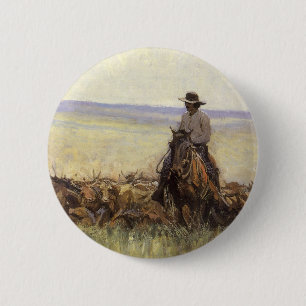 Trail Herd to Wyoming by WHD Koerner 6 Cm Round Badge