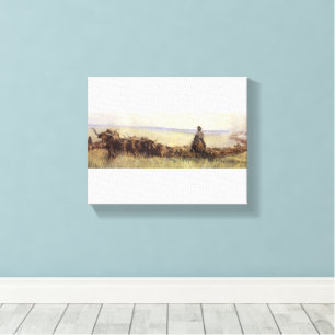 Trail Herd to Wyoming by WHD Koerner Canvas Print
