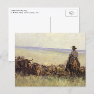 Trail Herd to Wyoming by WHD Koerner Postcard