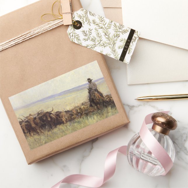 Trail Herd to Wyoming by WHD Koerner Rectangular Sticker (Gifting)