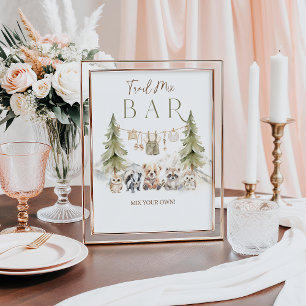 Trail Mix Bar Woodland Adventure Boy Baby Shower Poster