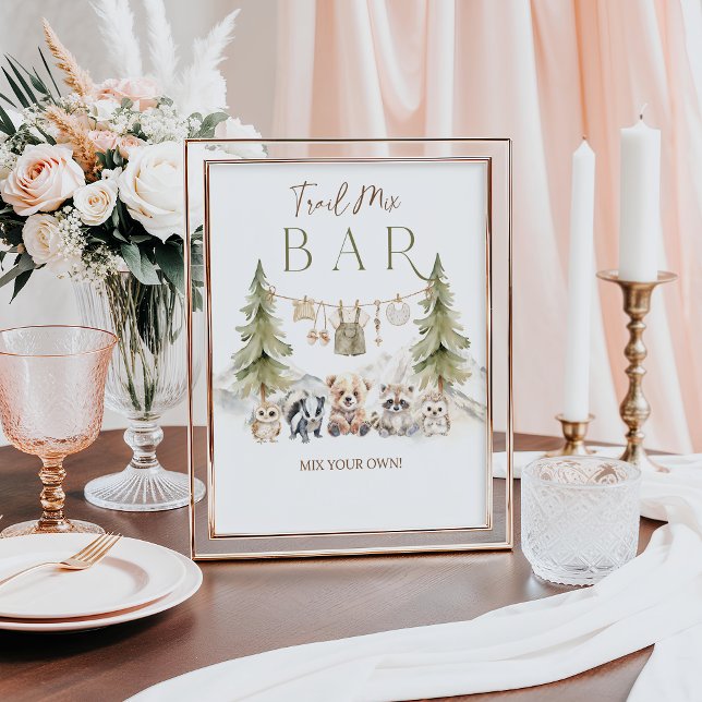 Trail Mix Bar Woodland Adventure Boy Baby Shower Poster (Creator Uploaded)