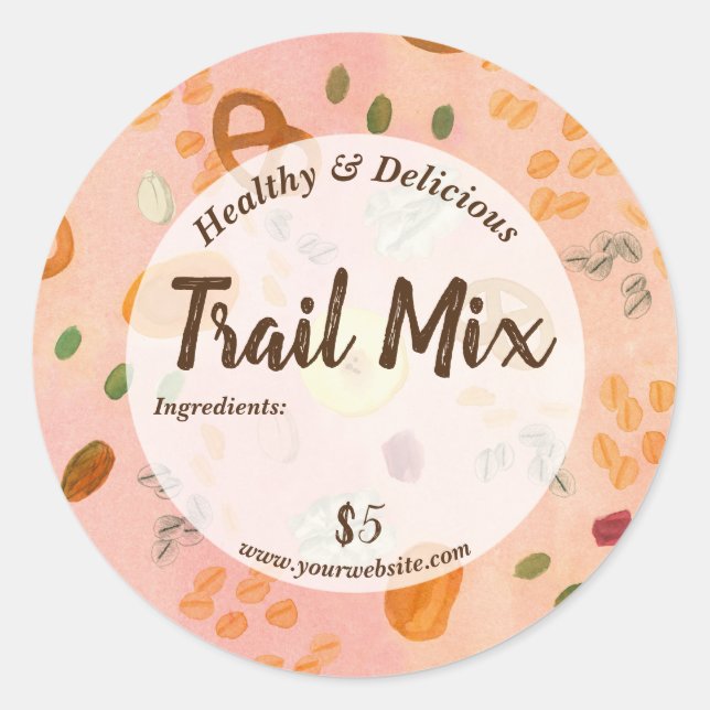Trail Mix Homemade Hiker Snack Product Label (Front)