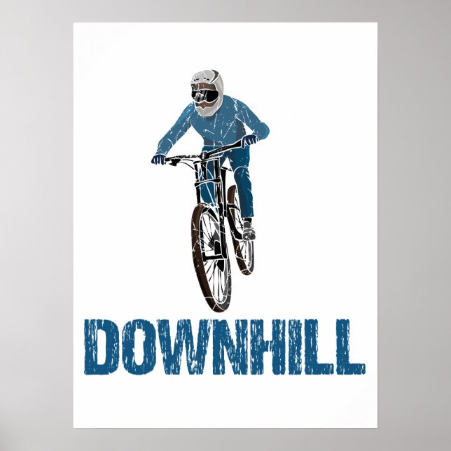 Trail Mountain Biker Downhill Poster (Front)