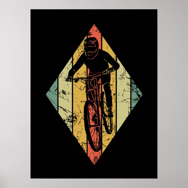Trail Mountain Biker Vintage Poster (Front)