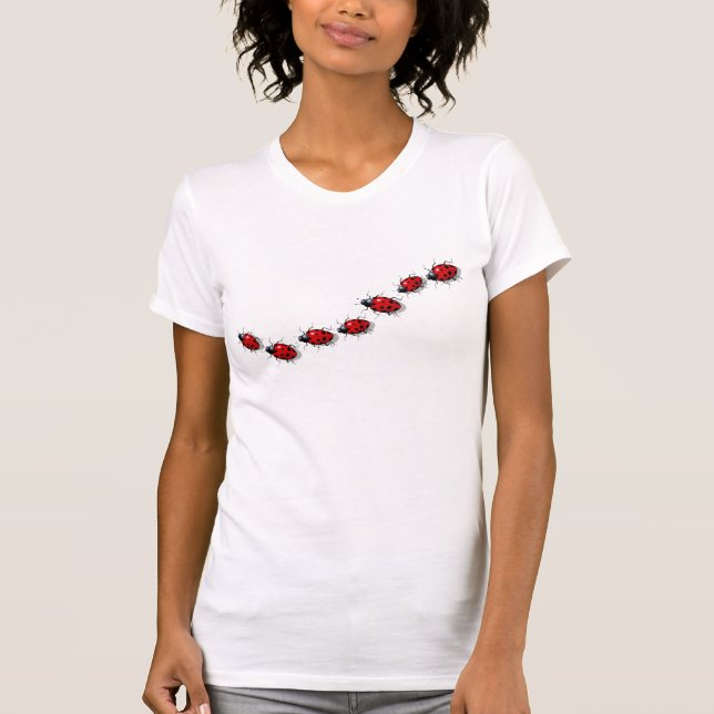 Trail of Ladybugs (Ladybirds): Original Art T-Shirt (Front)