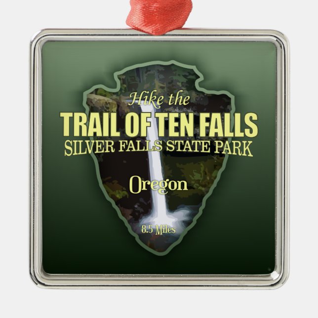 Trail of Ten Falls (arrowhead) Metal Tree Decoration (Front)