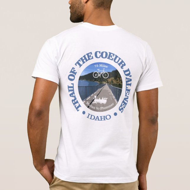 Trail of the Coeur d'Alene (cycling c) T-Shirt (Back)