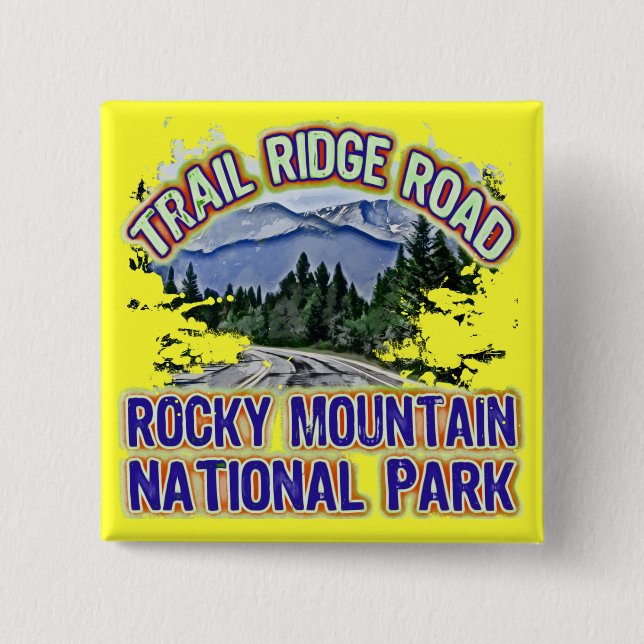 Trail Ridge Road Rocky Mountain National Park 15 Cm Square Badge (Front)