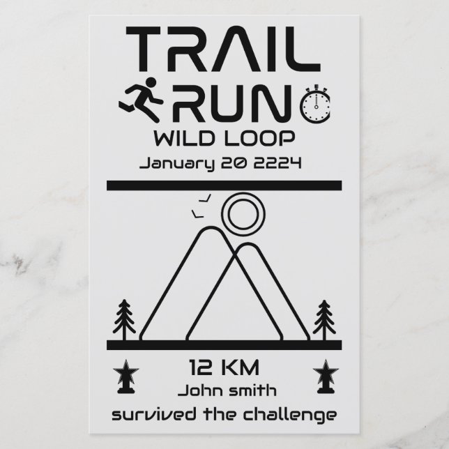 Trail Run Competition Award (Front)