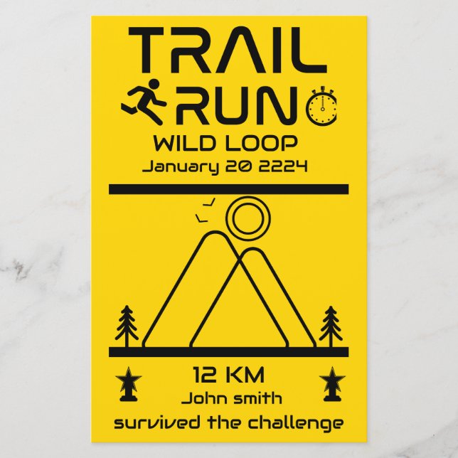 Trail Run Competition Award (Front)