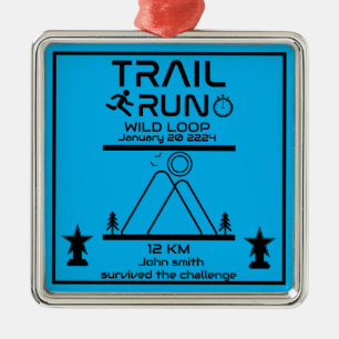 Trail Run Competition Award Metal Tree Decoration