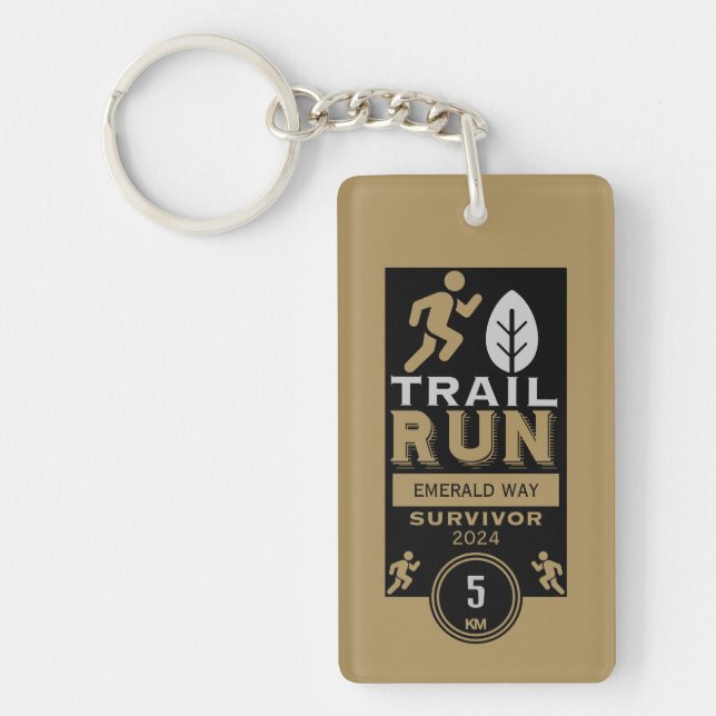 Trail Runner Race Competition Key Ring (Front)