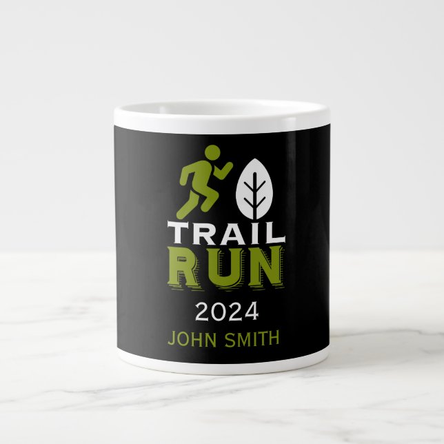 Trail Runner Race Competition Large Coffee Mug (Front)