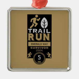 Trail Runner Race Competition Metal Tree Decoration