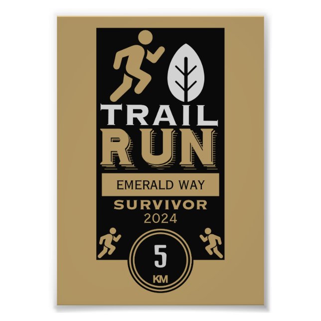 Trail Runner Race Competition Photo Print (Front)