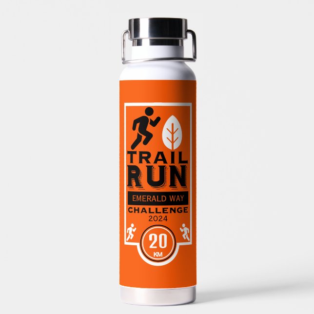 Trail Runner Race Competition Water Bottle (Back)