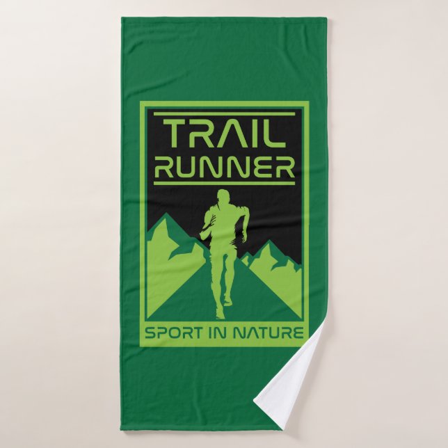 Trail Runner Sport In Nature Bath Towel (Bath Towel)