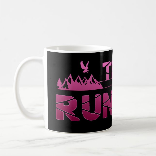 Trail Running Adler Berge Wald Schuhe Profil pink Coffee Mug (Left)