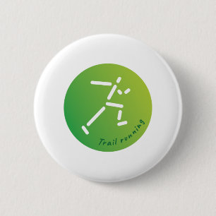 Trail Running, Cross-Country running 6 Cm Round Badge
