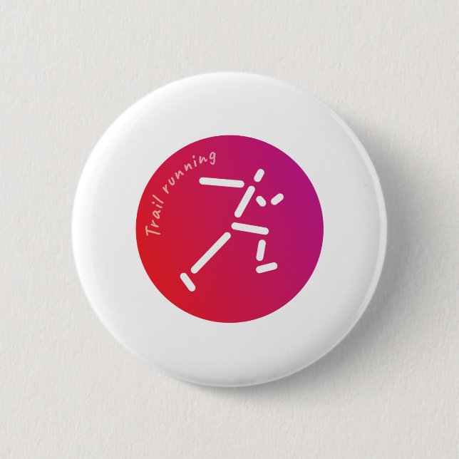 Trail Running design 6 Cm Round Badge (Front)