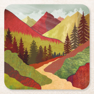 Trail To The Sky Square Paper Coaster