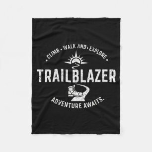 Trailblazer Adventure Awaits Hiking Climb Explore Fleece Blanket