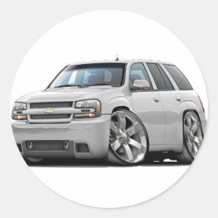 Trailblazer White Truck Classic Round Sticker