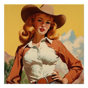 Trailblazing Cowgirl Allure: Wild West Whispers Poster