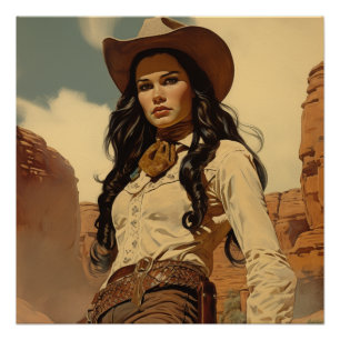 Trailblazing Vintage Love: Wild West Whispers Poster