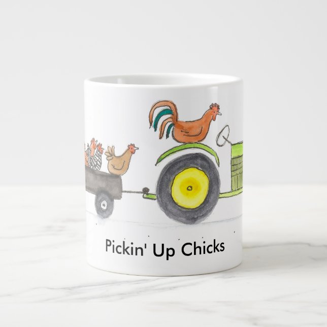 Trailer Full Of Hens Large Coffee Mug (Front)