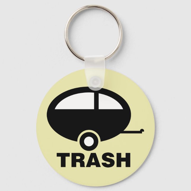 Trailer Trash ~ RV Travel Camping Key Ring (Front)