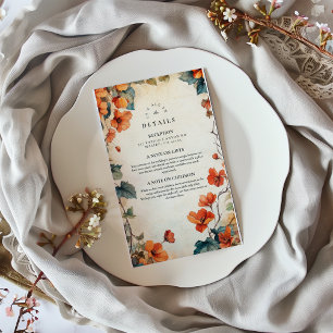 Trailing Floral Autumn Wedding Enclosure Card