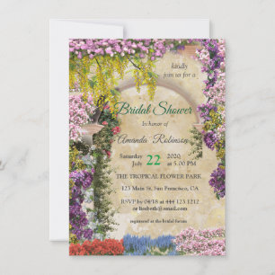 Trailing flowers on a Gold-looking splendour Invit Invitation