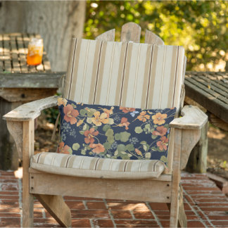 Trailing Nasturtiums outdoor lumbar pillow