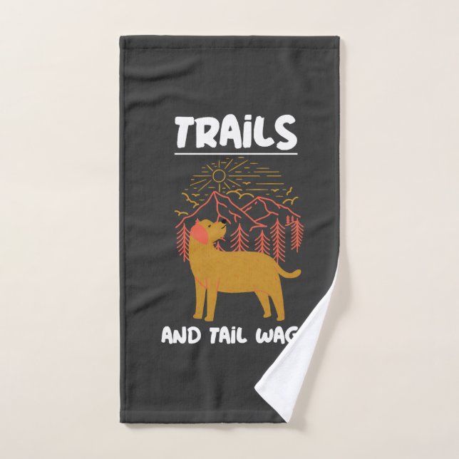 Trails and tail Wags Labrador Retriever Hand Towel (Hand Towel)