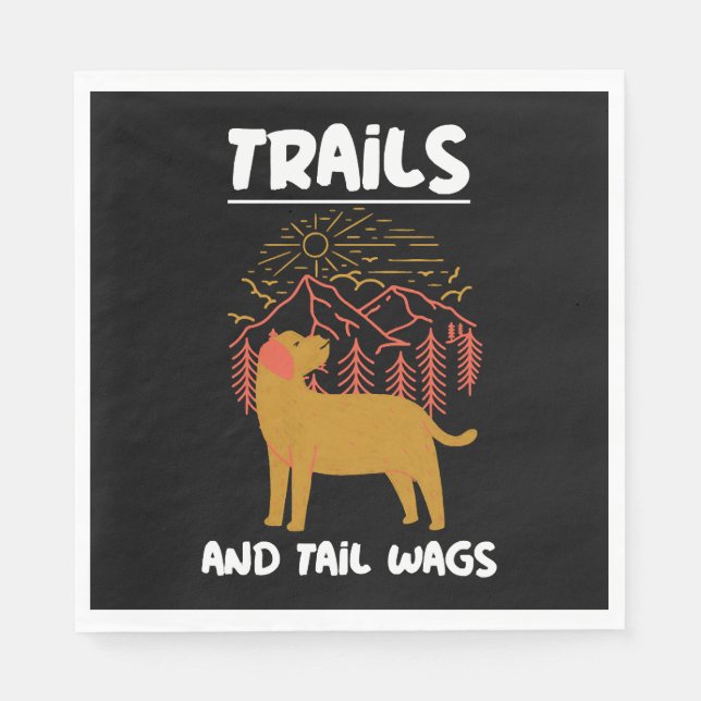 Trails and tail Wags Labrador Retriever Napkin (Front)