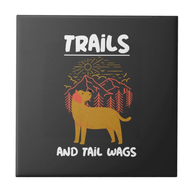 Trails and tail Wags Labrador Retriever Tile (Front)