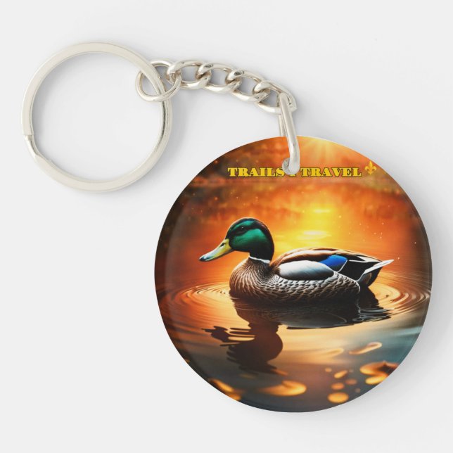 Trails I Travel Duck Key Ring (Front)