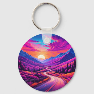 Trails I Travel Miles Design Key Ring