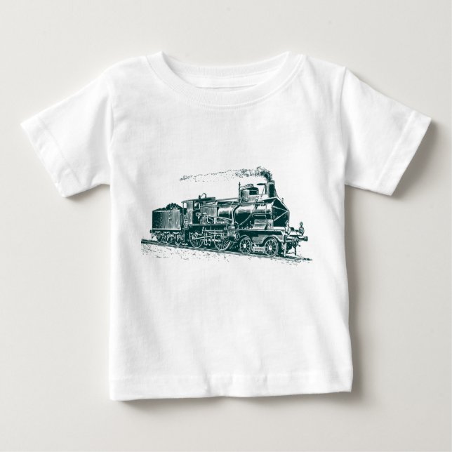 Train 03 - Dark Green Baby T-Shirt (Front)