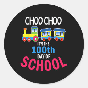 Train 100 Days Of Kindergarten School Student Teac Classic Round Sticker