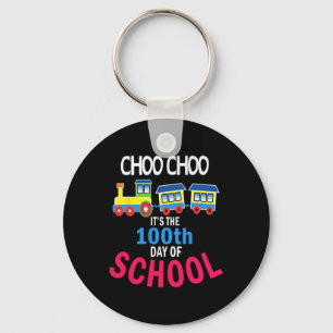 Train 100 Days Of Kindergarten School Student Teac Key Ring