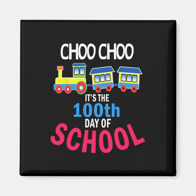 Train 100 Days Of Kindergarten School Student Teac Magnet (Front)