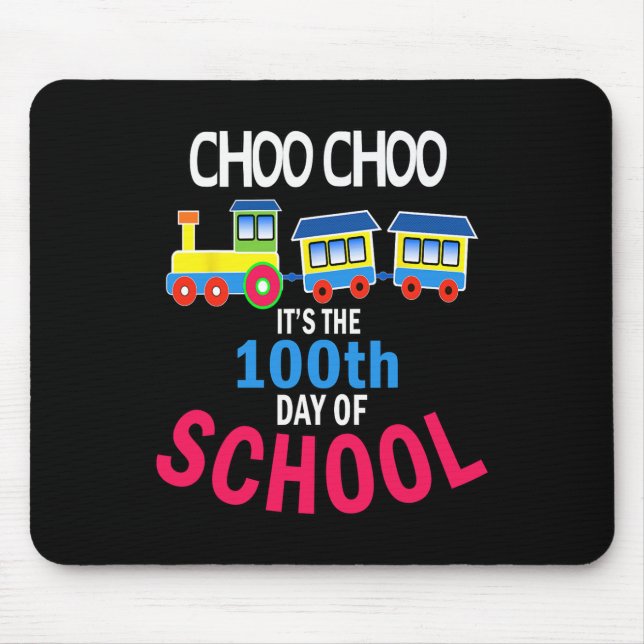 Train 100 Days Of Kindergarten School Student Teac Mouse Pad (Front)