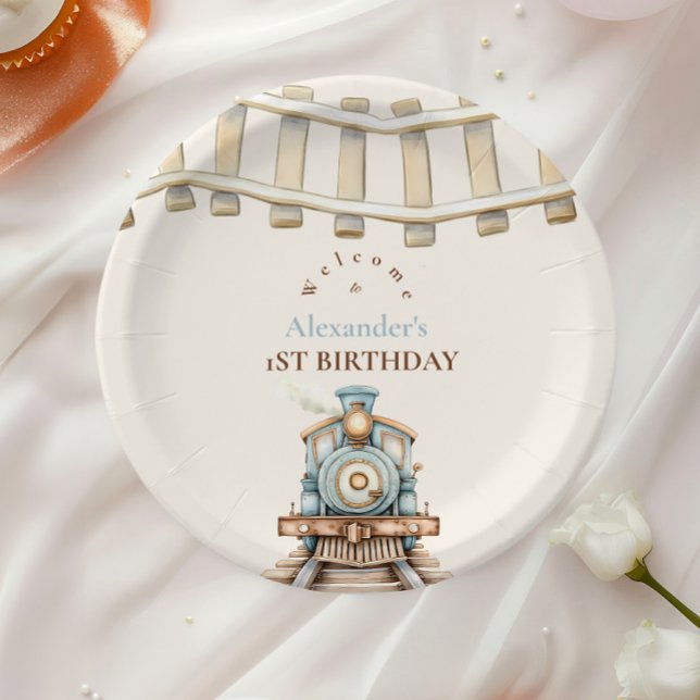 Train 1st Birthday  Paper Plate (Creator Uploaded)